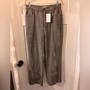 L.L. Bean Women's Gray Herringbone Trousers